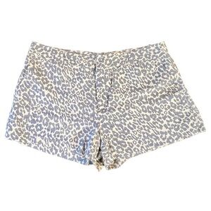 Cynthia Rowley linen Gray and tan Leopard High Waist Shorts